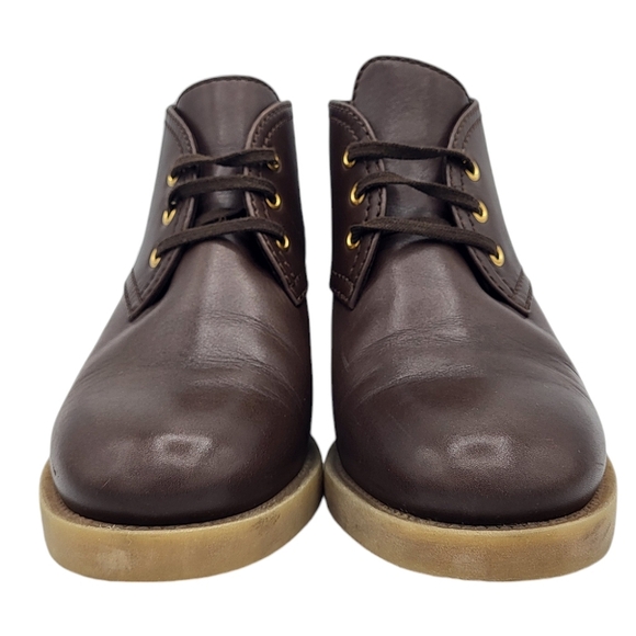 SOLD! CHANEL Lace-up Lug Sole Leather Ankle Boots Brown Booties 39.5 - Picture 6 of 16